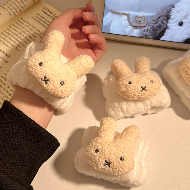 Cleanser Face - ミッフィーラビットリストバンド クリエイティブパターン プラッシュヘアタイ シンプルファッション 洗顔用 防湿スリーブリストバンド