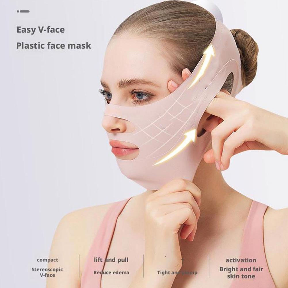 Face Mask Skincare - V フェイス痩身包帯顔彫刻スリープマスク通気性弾性調節可能なスキンケアリフティング引き締め抗しわツール