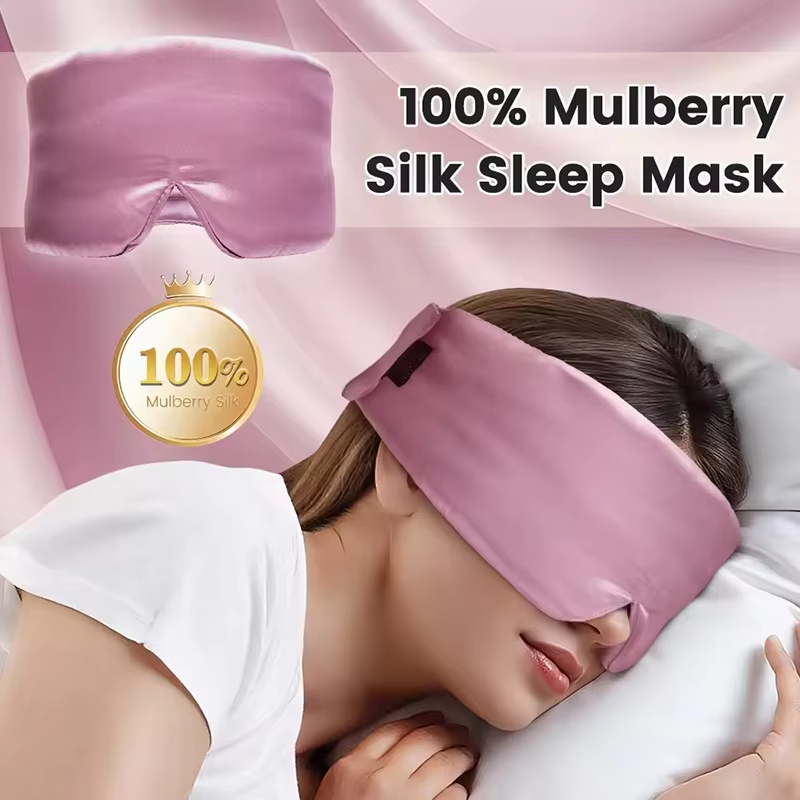 Skincare Glowing - 通気性のあるアイマスク。遮光性があり、日常使いや旅行に最適。柔らかい素材で、目の皮膚を保護し、シワを防ぎます。幅広のベルクロ式イヤーカバーで、サイズ調整が可能です。