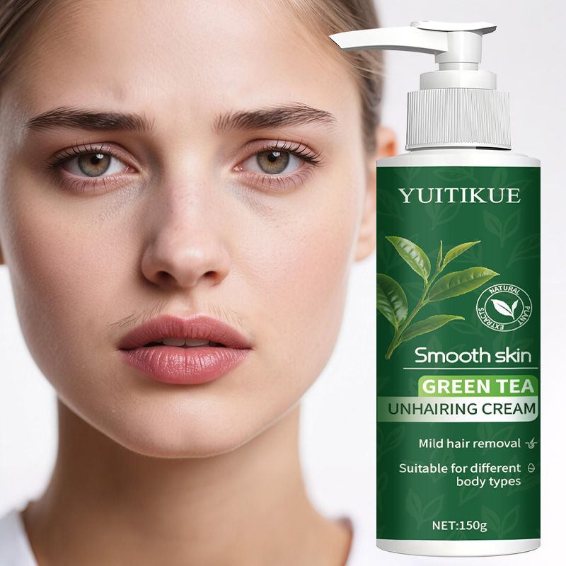 Body Lotion - YUITIKUE グリーンティー脱毛クリーム 150g、マイルドで優しい脱毛クリーム、あらゆる体質で滑らかな肌に。