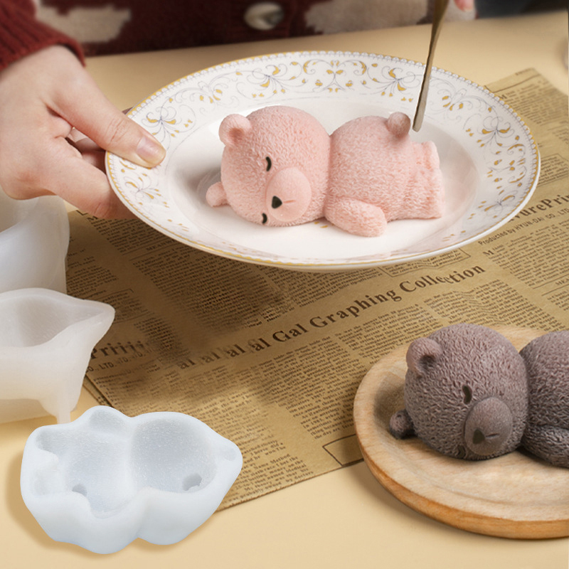 新しい可愛い3D寝ているクマのムースケーキ型、アイスクリーム - Night Cream のレビューと価格