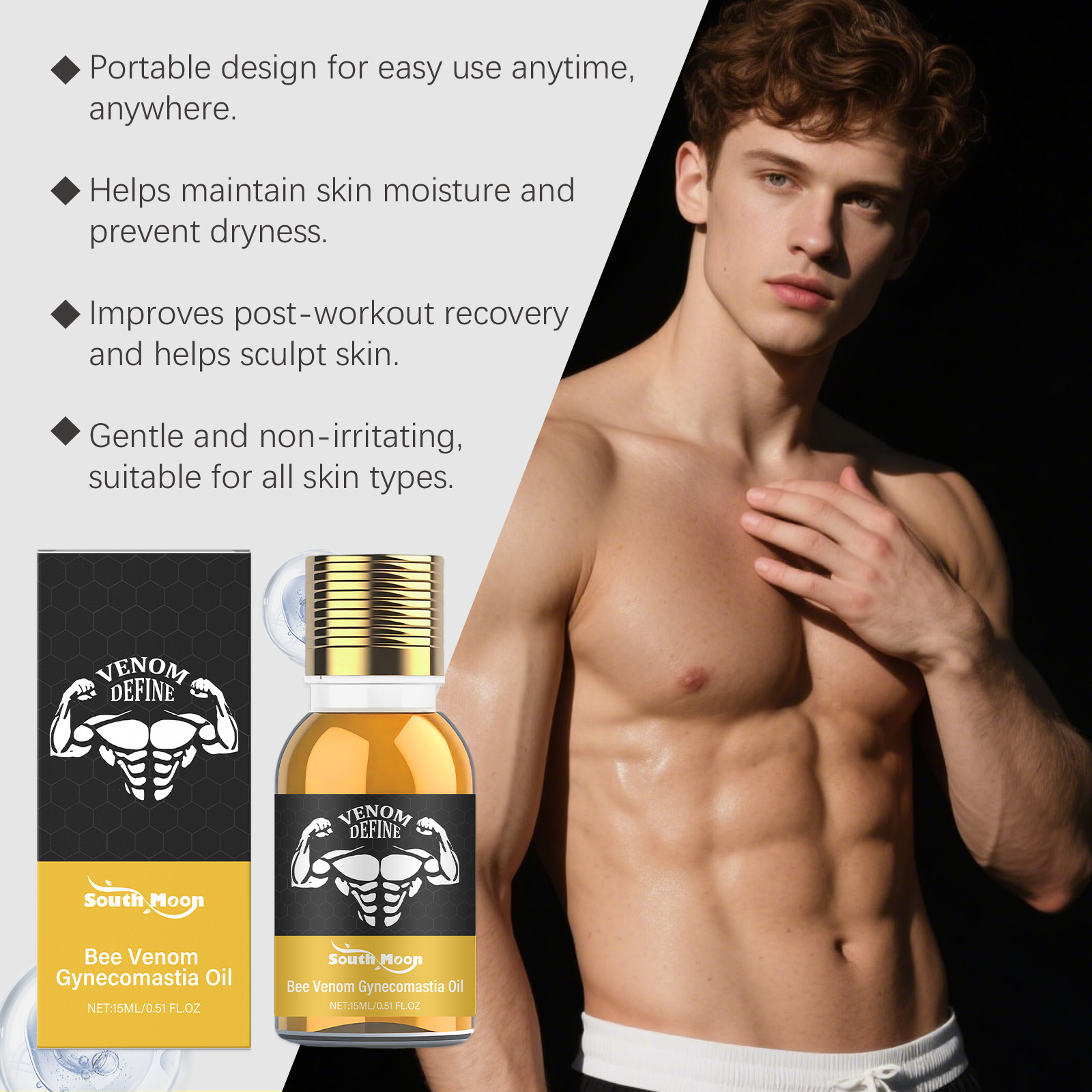 蜂毒男性用乳房オイル、男性用乳房整形、乳房マッサージセラム、 - Skincare China のレビューと価格