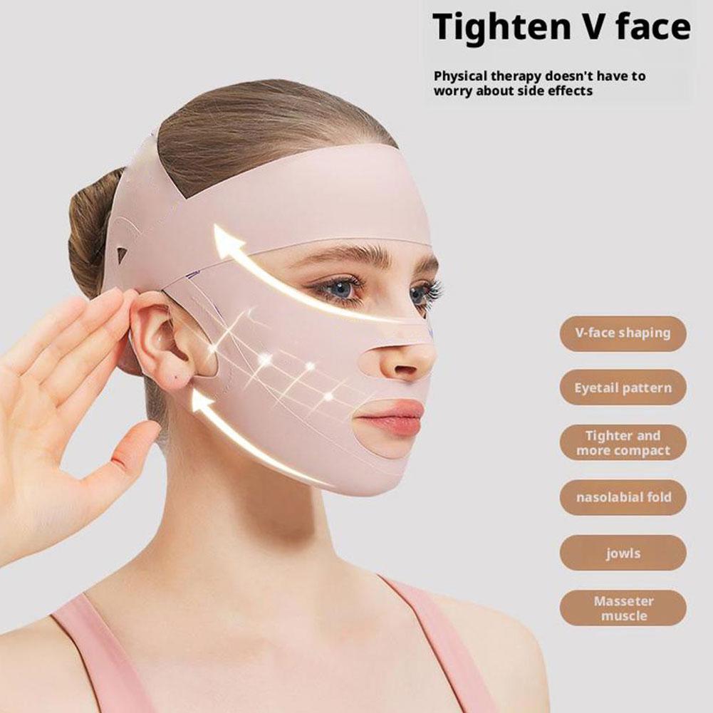 V フェイス痩身包帯顔彫刻スリープマスク通気性弾性調節可能な - Face Mask Skincare のレビューと価格