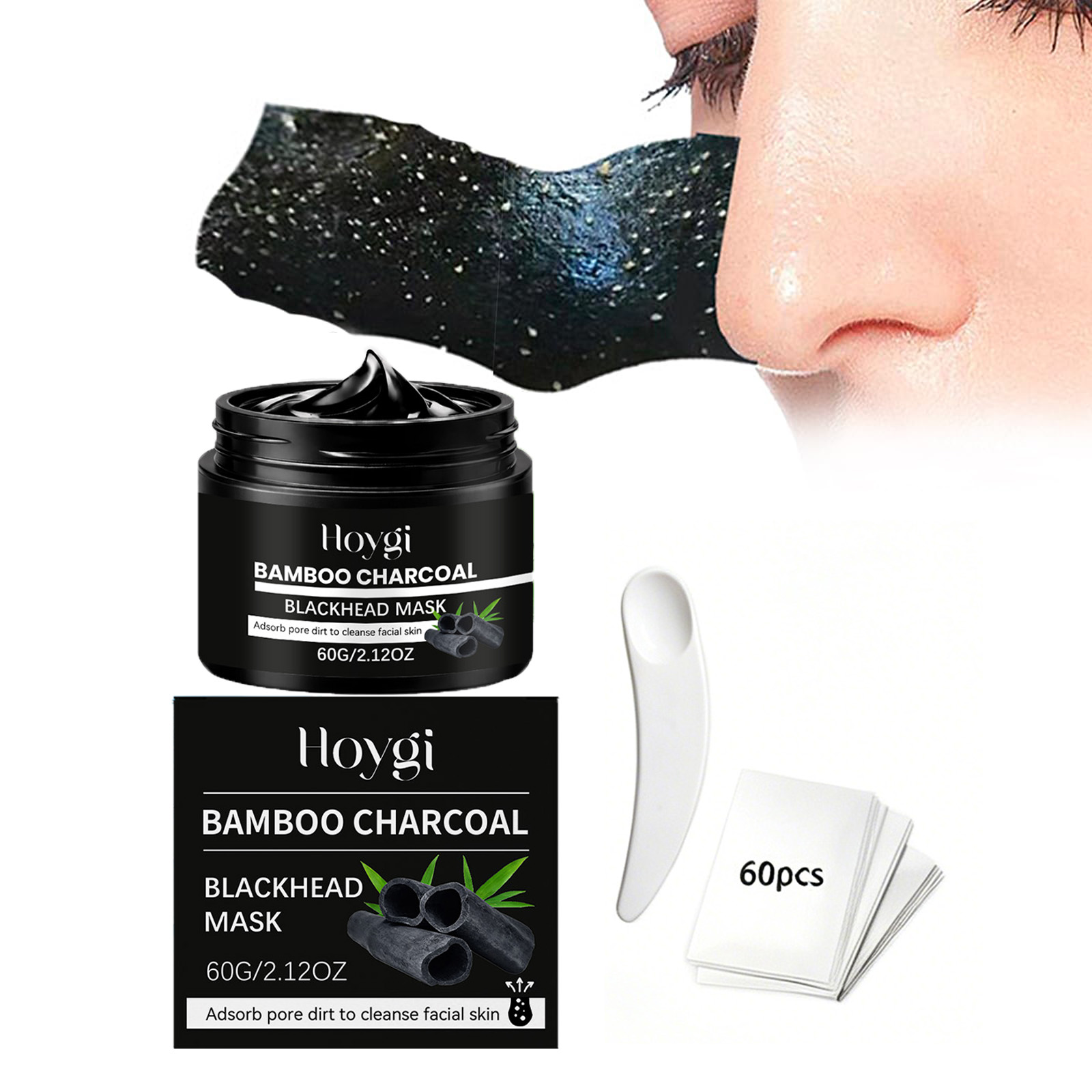 竹炭ブラックヘッドマスクピールオフ毛穴クレンジングノーズマス - Face Mask Skincare のレビューと価格